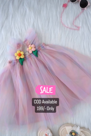 Light Purple Organza Skirt For Kids On Sale