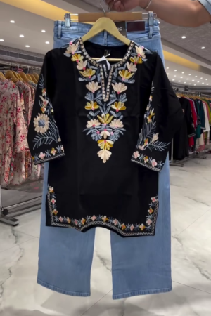 Women's Short Kurti with Jeans Set