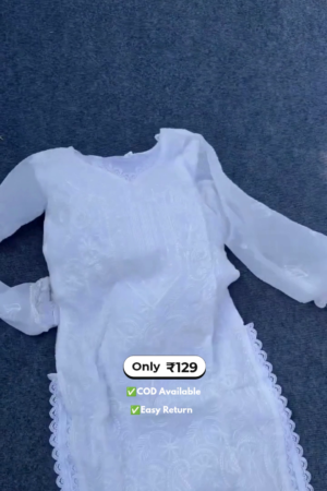 Elegant Women’s White Chikankari Kurta Sets